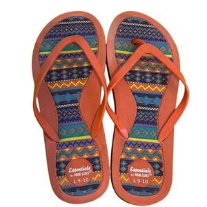 Essentials by Muk Luks Women’s Coral Pink Flip Flop Sandals Size L 9-10